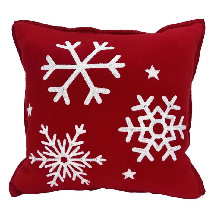 Celebrations Home Red/White Snowflake Pillow 5 in. (Pack of 12)