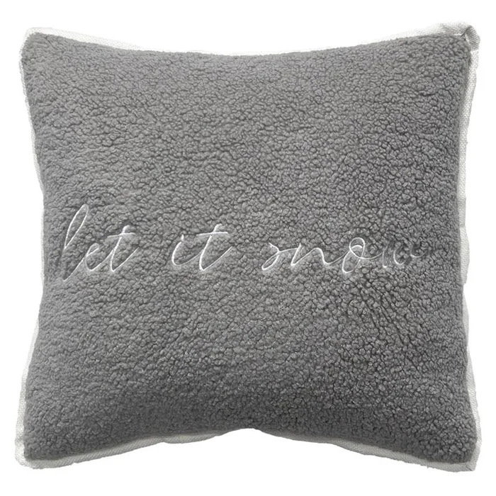 Celebrations Home Gray Let it Snow Pillow (Pack of 12)