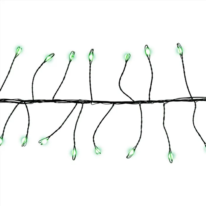 Celebrations LED Big Seed Cluster Green 250 ct String Christmas Lights 10 ft.