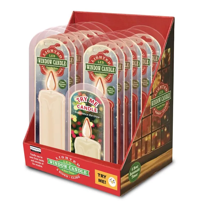 Gerson LED White Window Candle Cling Candle 7.5 in. (Pack of 12)