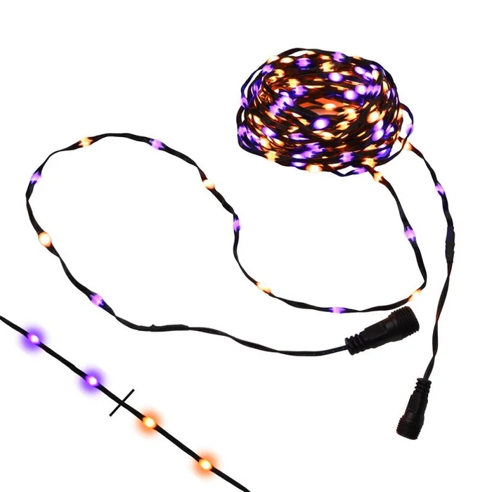 Celebrations Orange/Purple 100 ct LED Prelit Ribbon Lights