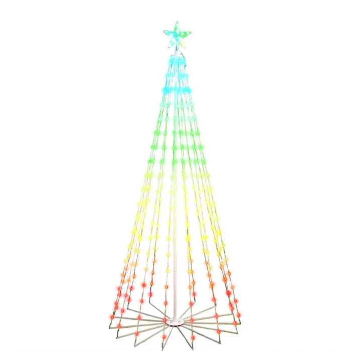 Celebrations LED Multi Straight Frame Dancing Tree 6 ft. Yard Decor