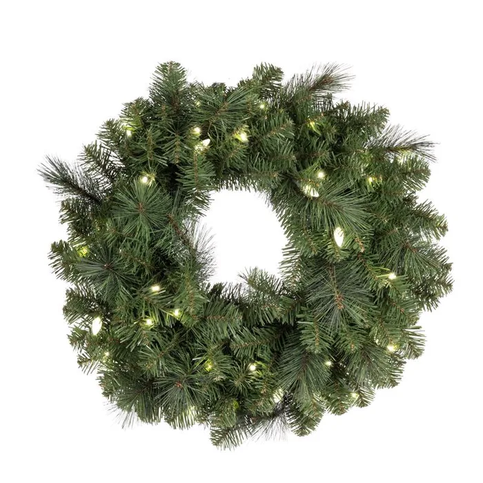 Celebrations Platinum 26 in. D LED Prelit Pure White Pine Wreath