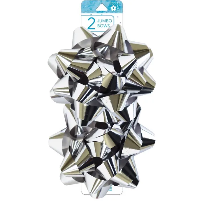 Paper Images Izzy Ob Silver Jumbo Bows (Pack of 6)