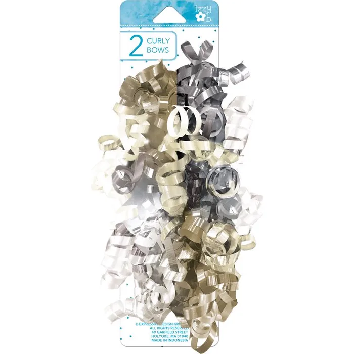 Paper Images Izzy Ob Multi-Color Metallic Curly Bows (Pack of 6)