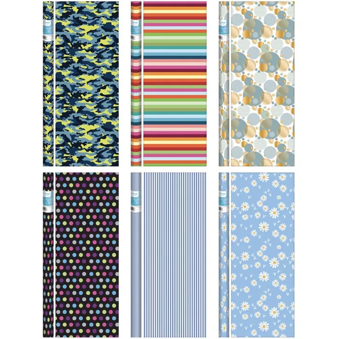 Paper Images Assorted General Gift Wrap (Pack of 64)