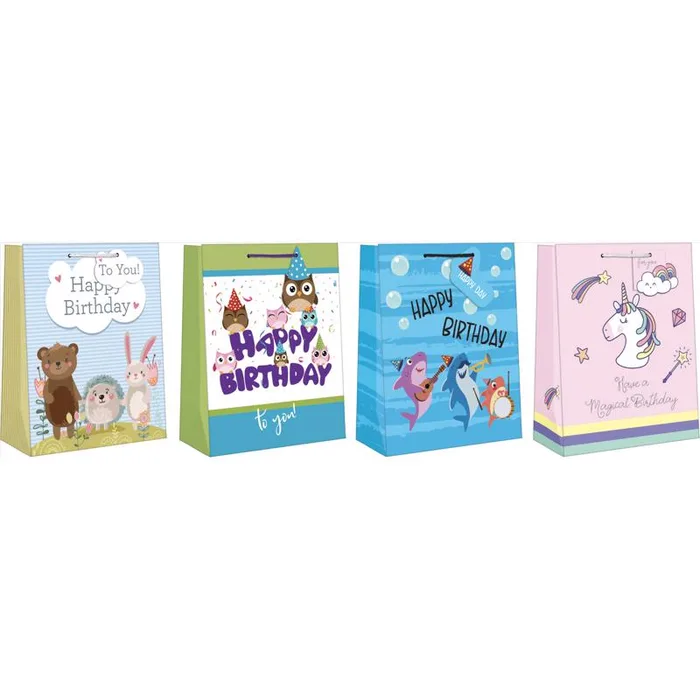 Paper Images Assorted Large Juvy Birthday Gift Bag (Pack of 12)