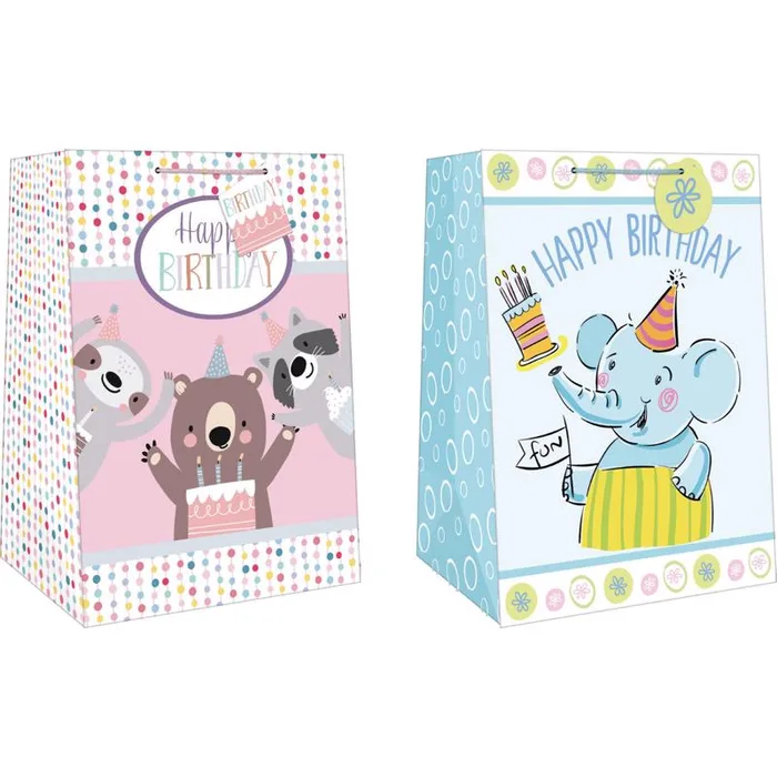 Paper Images Assorted Mega Wide Jumbo Juvy Birthday Gift Bag (Pack of 12)