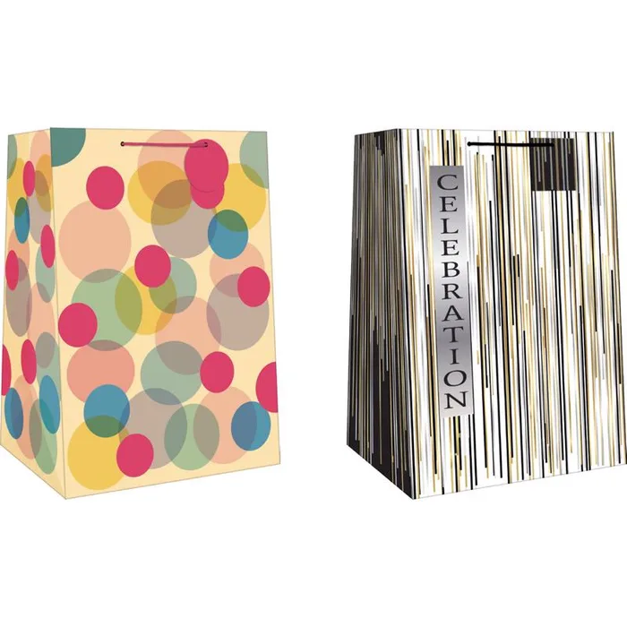 Paper Images Assorted Mega Wide Jumbo Generic Gift Bag (Pack of 12)
