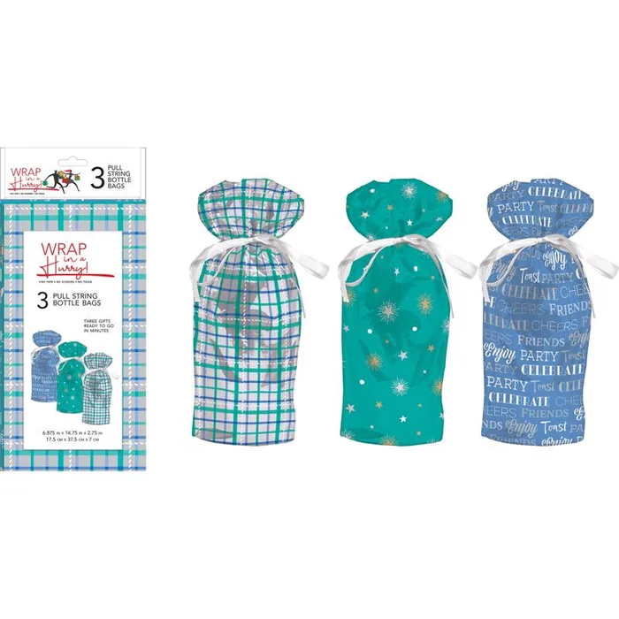Paper Images Assorted All Occasion Drawstring Gift Bag (Pack of 6)