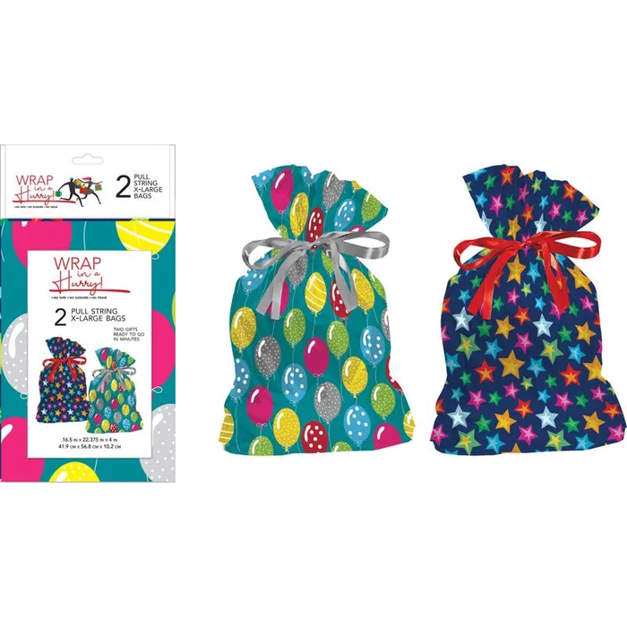 Paper Images Assorted All Occasion Drawstring Gift Bag (Pack of 6)