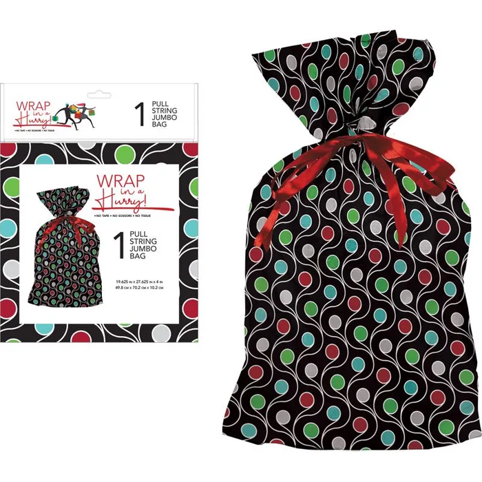 Paper Images Multi-Color Pull String Jumbo Sack (Pack of 6)