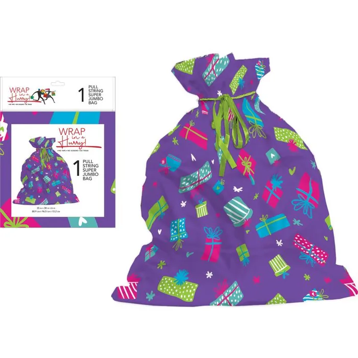 Paper Images Multi-Color Pull String Super Jumbo Sack (Pack of 6)