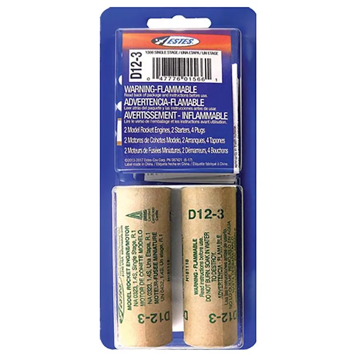 Estes D12-3 Model Rocket Engines 2 pc (Pack of 12)