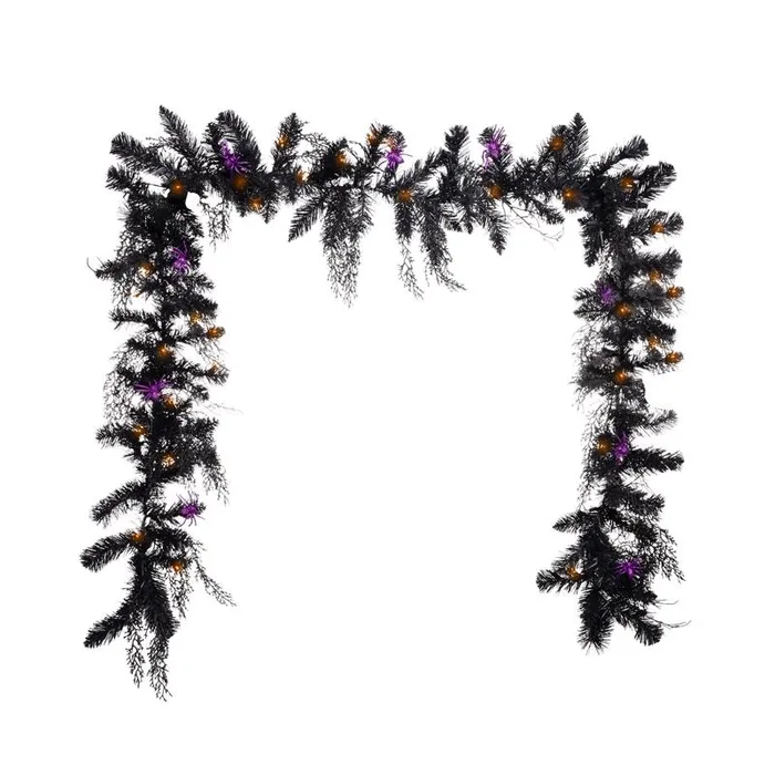 Celebrations Orange 50 ct 10 ft. LED Prelit Spider Garland (Pack of 4)