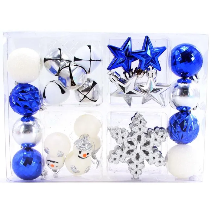 Celebrations Blue/Silver/White Mini Assorted Ornaments (Pack of 12)