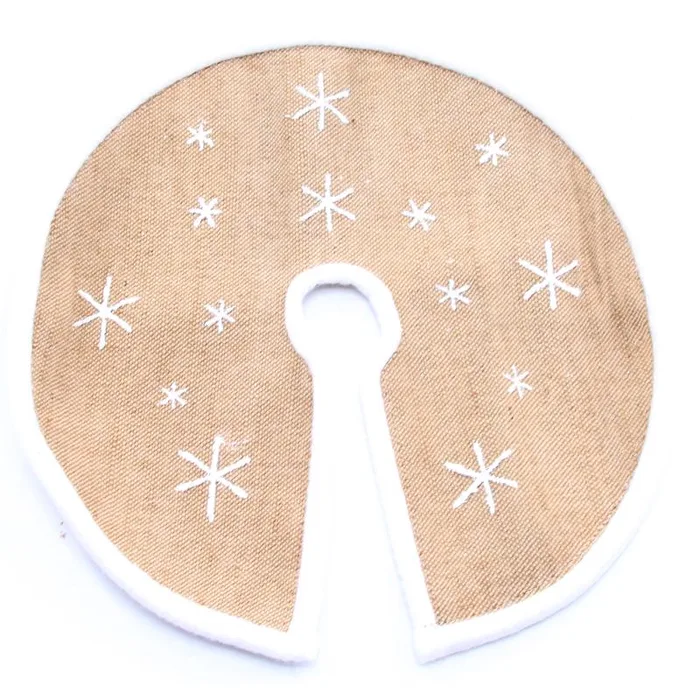 Celebrations Tan/White Snowflake Tree Skirt 12 in. (Pack of 12)