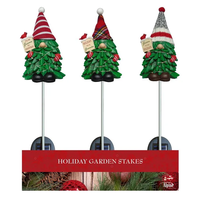 Alpine Multi Christmas Gnome 33 in. Pathway Decor (Pack of 9)