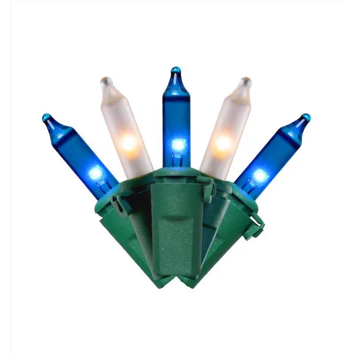 Celebrations Classic LED T5 Blue/Pure White 100 ct String Christmas Lights 24.75 ft.