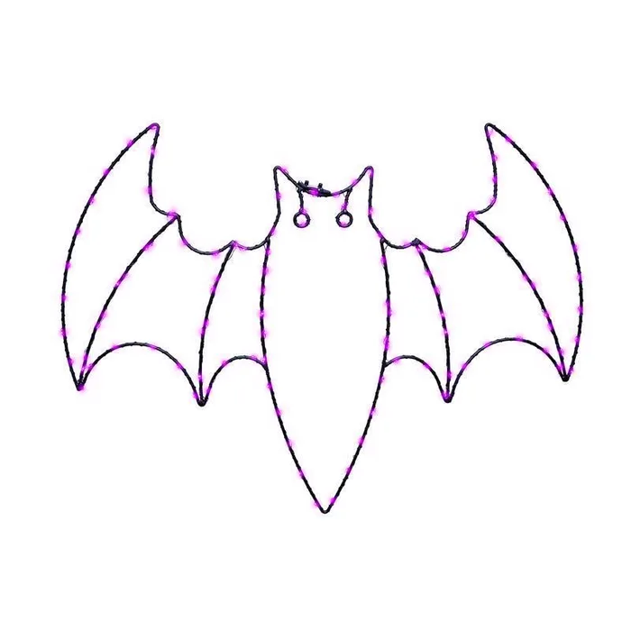 Celebrations Purple 120 ct 15 in. LED Prelit Illuminated Bat Halloween Decor (Pack of 8)
