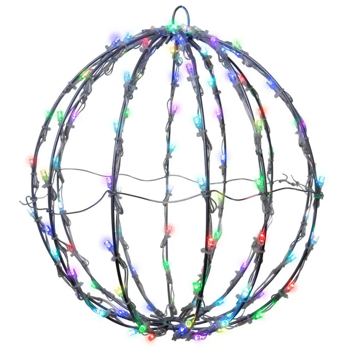 Celebrations Platinum LED RGBW Foldable Sphere 12 in. Hanging Decor