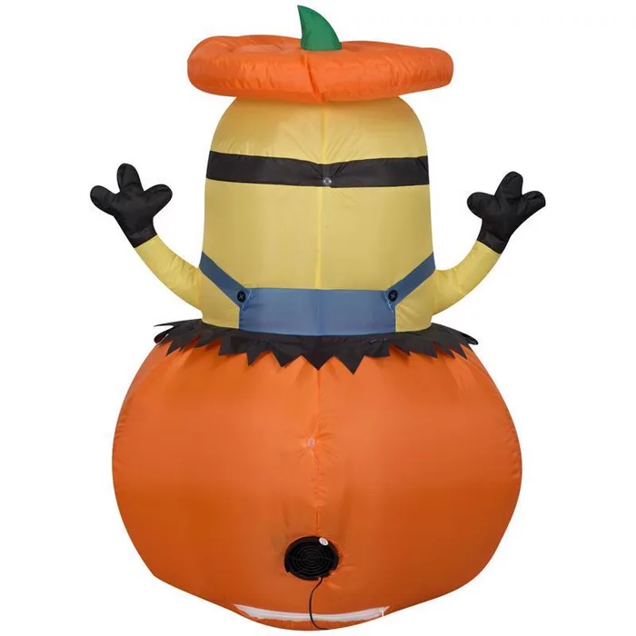 Universal 3.5 ft. Prelit Minion Stuart in Jack-O'-Lantern Inflatable