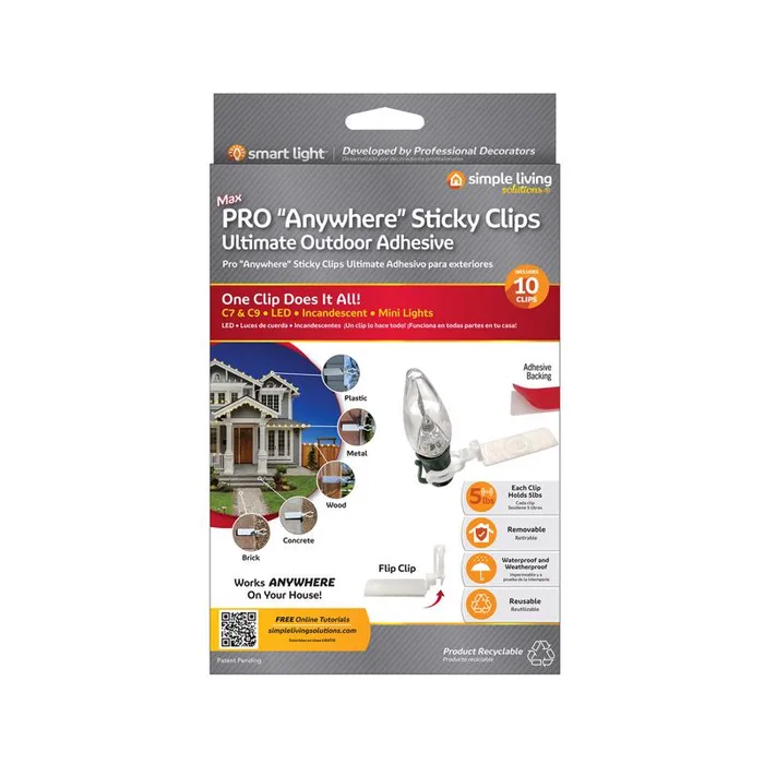 Simple Living Solutions Max Pro Anywhere Sticky Clips 10 pk