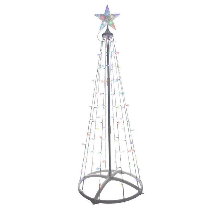 Celebrations Platinum Brilliant LED RGBW Straight Frame Tree 4 ft. Yard Decor