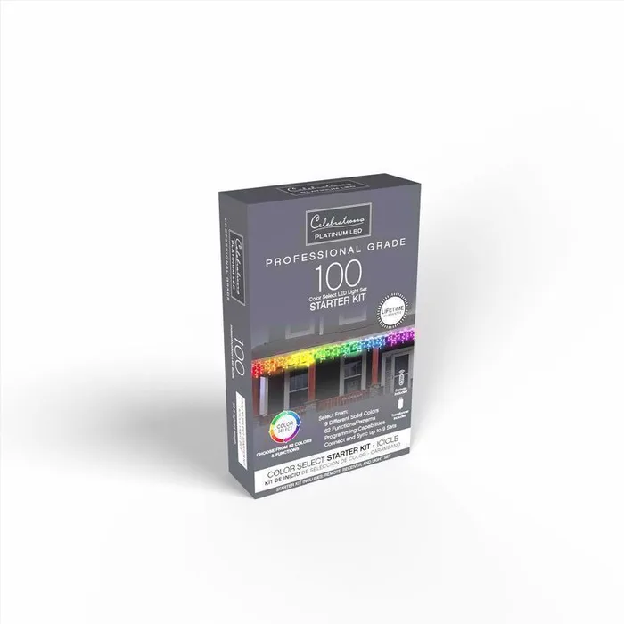 Celebrations Platinum LED T5 RGBW 100 ct Icicle Christmas Lights 9.5 ft.
