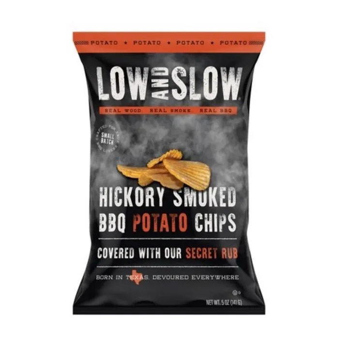 Low and Slow Hickory Smoked BBQ Potato Chips 5 oz Bagged (Pack of 6)
