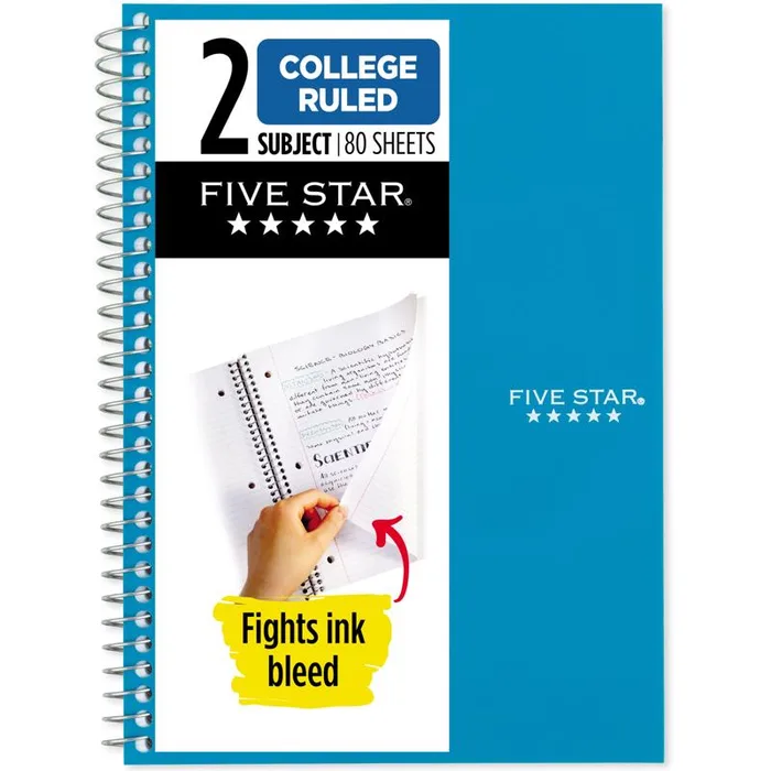 Five Star Mead 6 in. W X 10 in. L College Ruled Wire Bound Assorted Notebook (Pack of 12)