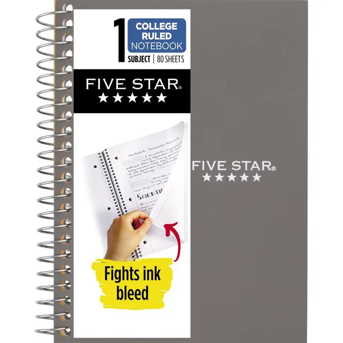 Five Star Mead 5 in. W X 7 in. L College Ruled Wire Bound Assorted Notebook (Pack of 12)