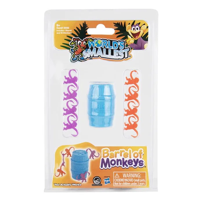 World's Smallest Barrel of Monkeys Tabletop Toys Multicolored 11 pc