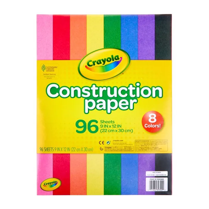 Crayola 12 in. W X 9 in. L Construction Paper 96 pc (Pack of 12)