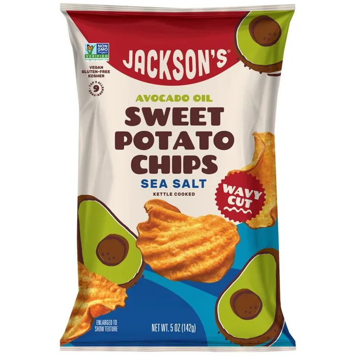 Jackson's Sea Salt Kettle Cooked Potato Chips 5 oz Bagged (Pack of 12)