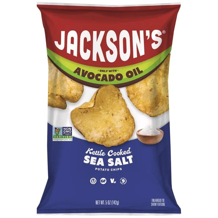 Jackson's Classic Sea Salt Kettle Cooked Potato Chips 5 oz Bagged (Pack of 12)
