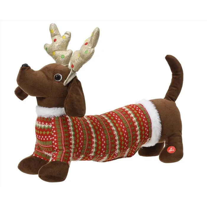 Decoris Brown Christmas dog Animated Decor 10 in. (Pack of 6)