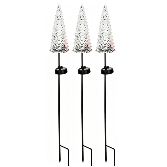 Smart Solar Solar White Christmas Tree 35.4 in. Pathway Decor (Pack of 16)