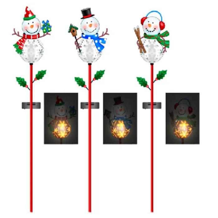 Alpine LED Solar Snowman Christmas 36 in. Garden Stake (Pack of 12)