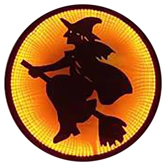 Celebrations Orange 63 ct 13.75 in. LED Prelit Witch on Broom Window Decor (Pack of 6)