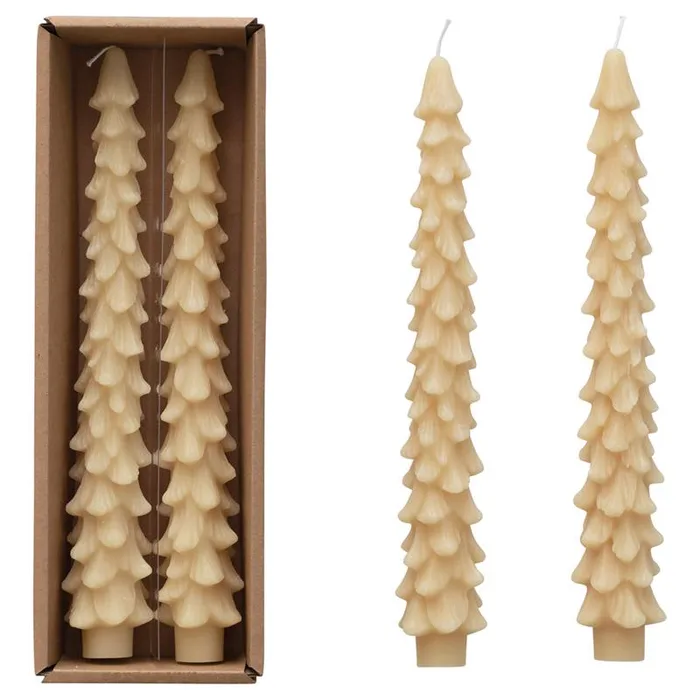 Creative Co-Op Cream Unscented Tree Candle (Pack of 12)