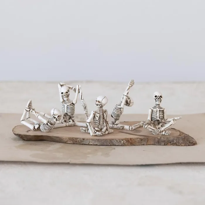 Creative Co-Op Skeleton in Yoga Pose 5 Styles Halloween Decor (Pack of 5)
