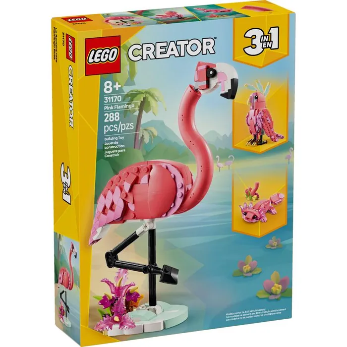 LEGO Creator Wild Animal Pink Flamingo Building Toy Multi 288 pc