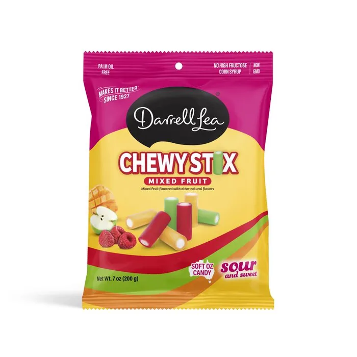Darrell Lea Chewy Stix Mixed Flavor Licorice Sour Bites 7 oz (Pack of 8)