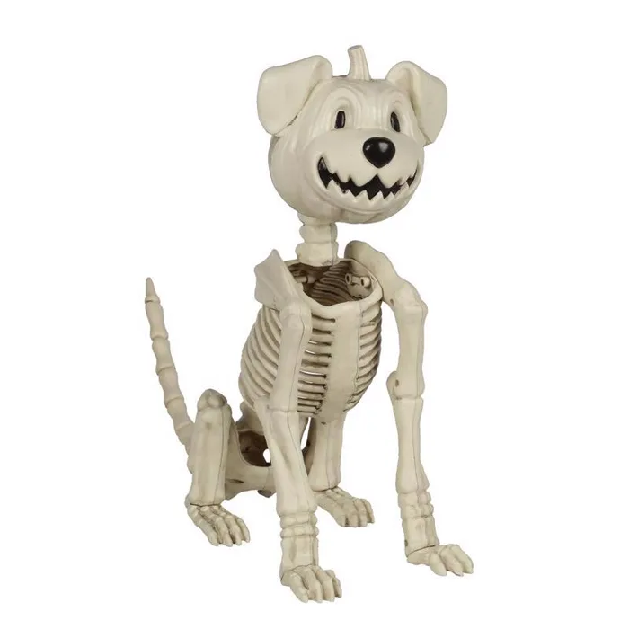 Seasons 17 in. Pumpkin Head Dog Halloween Decor