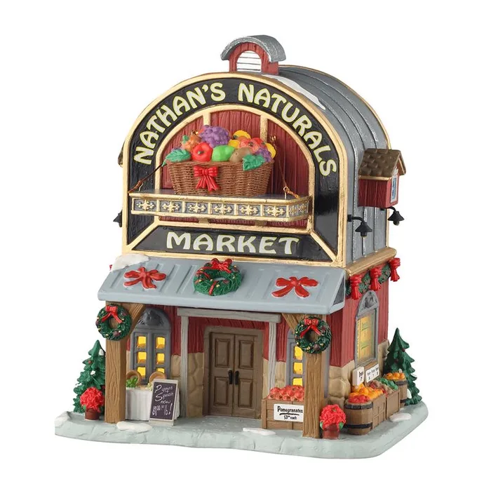 Lemax LED Multicolored Nathan's Naturals Market Christmas Village (Pack of 4)
