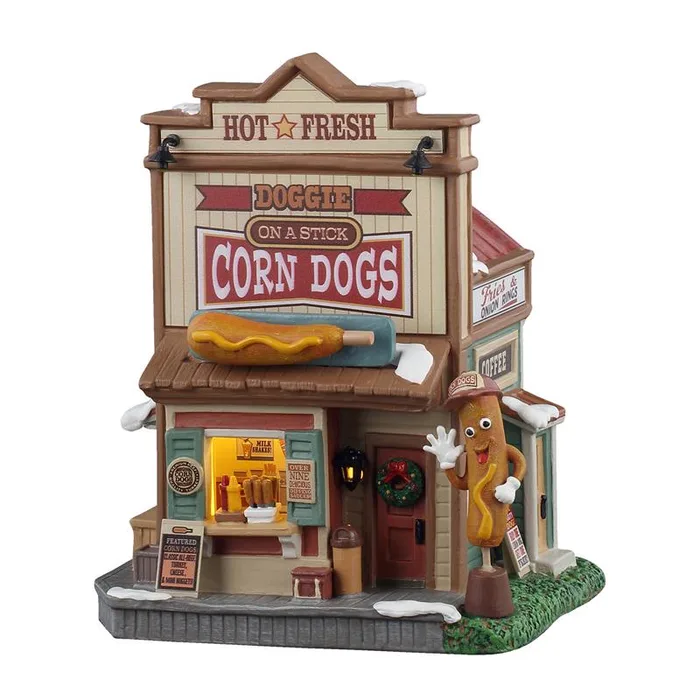Lemax LED Multicolored Doggie on a Stick Corn Dogs Christmas Village (Pack of 4)