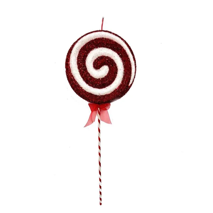 Youngcraft Red/White 3D Christmas Candy Cane Swirl Table Decor (Pack of 6)
