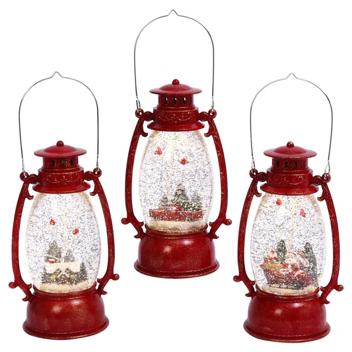 Gerson Multicolored Holiday Spinning Water Globe Lantern 10 in. (Pack of 6)
