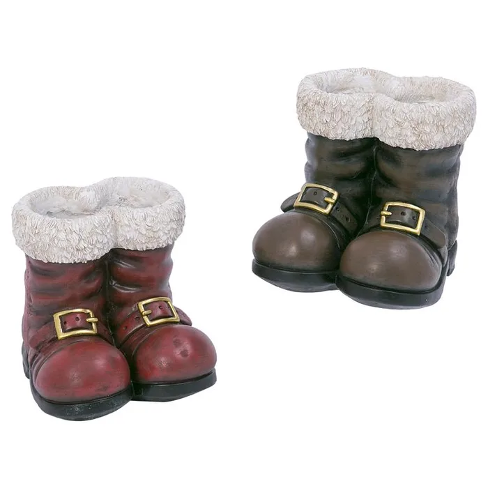 Gerson Multicolored Magnesium Santa Boots Table Decor 9 in. (Pack of 4)